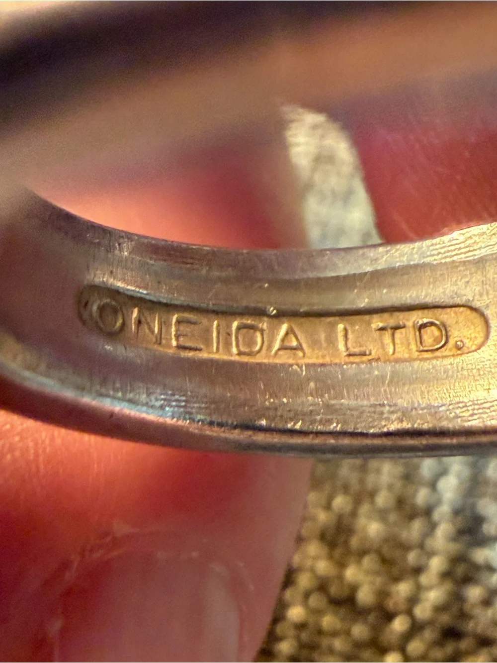 Vintage Handcrafted Silver Plated Oneida Spoon Ring Sz. 8 Floral Pattern